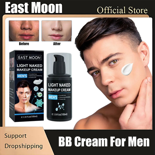 Face Makeup Cream For Men Oil Contral Concealer Full Coverage Acne Dark Circles Mark Whitening Moisturizing Men Face BB Cream